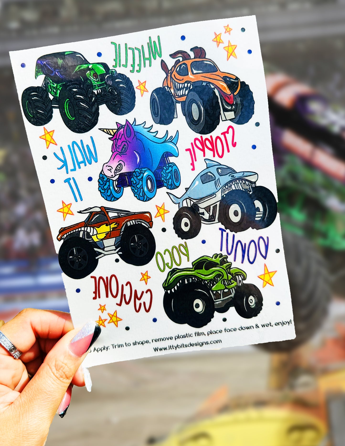Monster Truck Tattoo Set