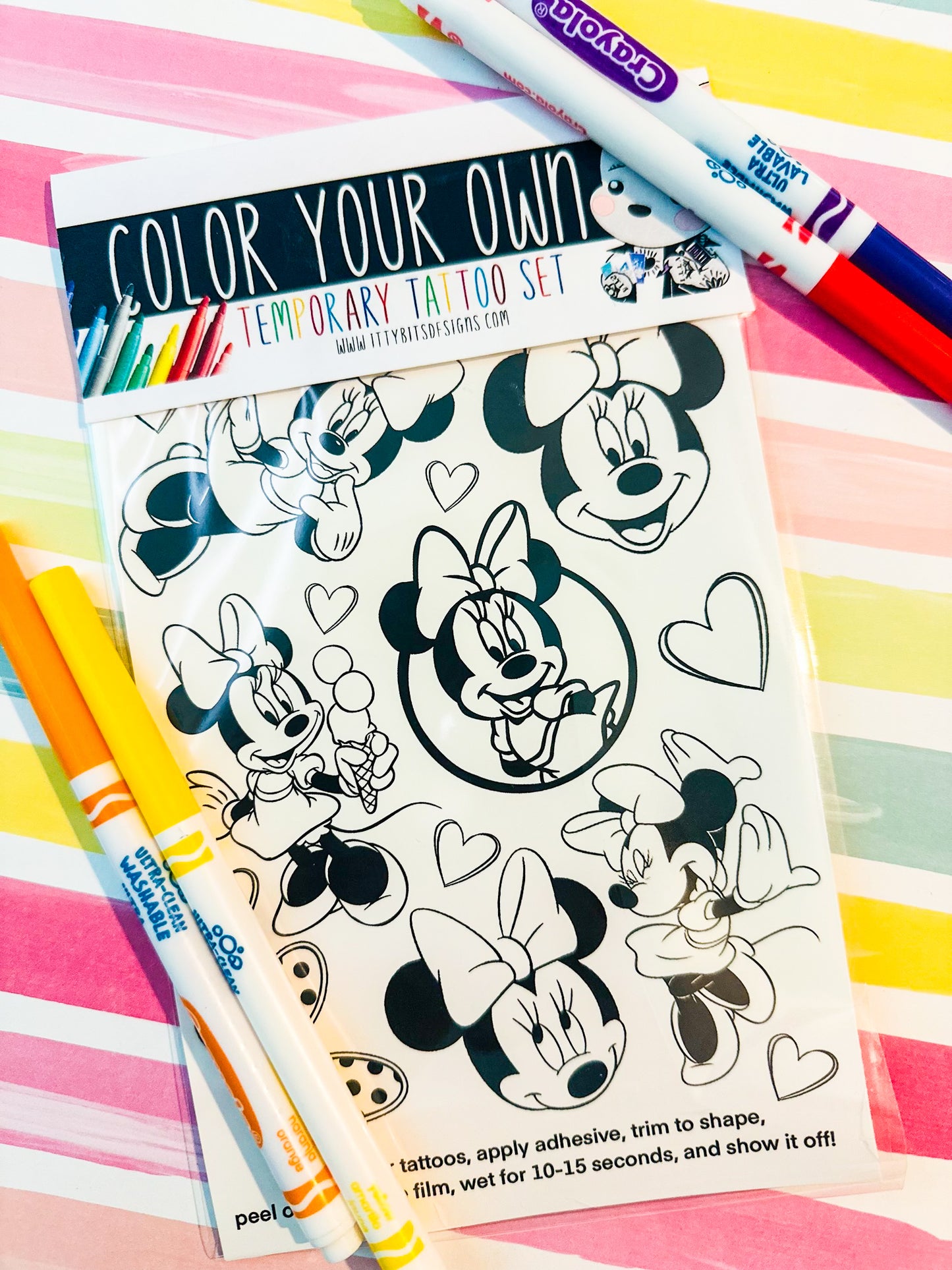Color Your Own Temporary Tattoos Set - Itty Bits Designs