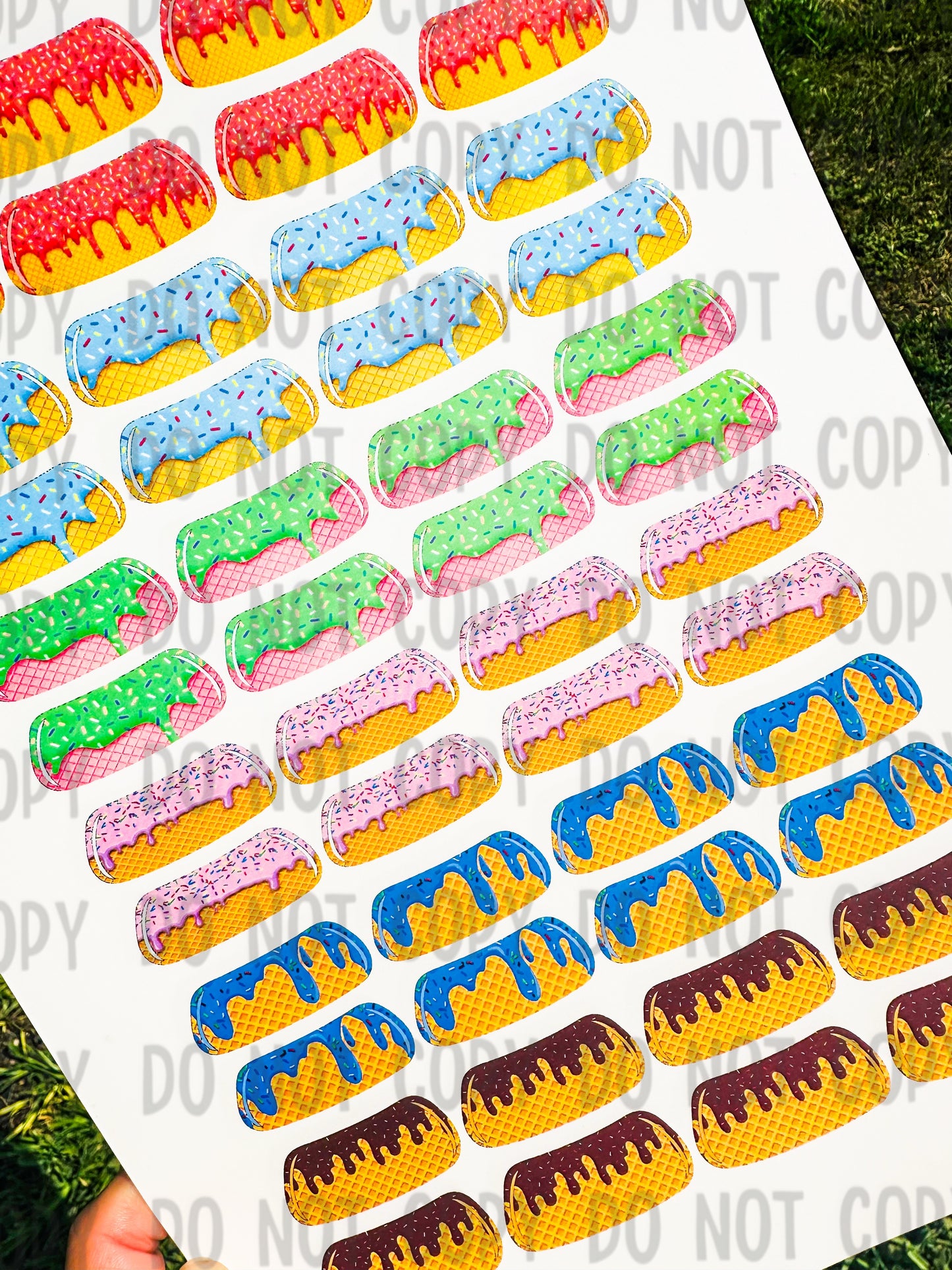 Ice Cream Drip Eyeblack Tattoos - Sheet of 24 Sets - Itty Bits Designs