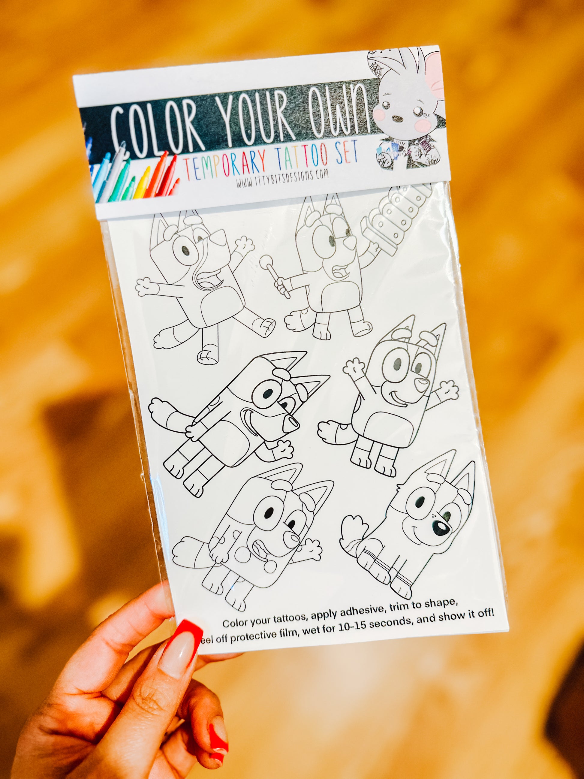 Color Your Own Temporary Tattoos Set - Itty Bits Designs