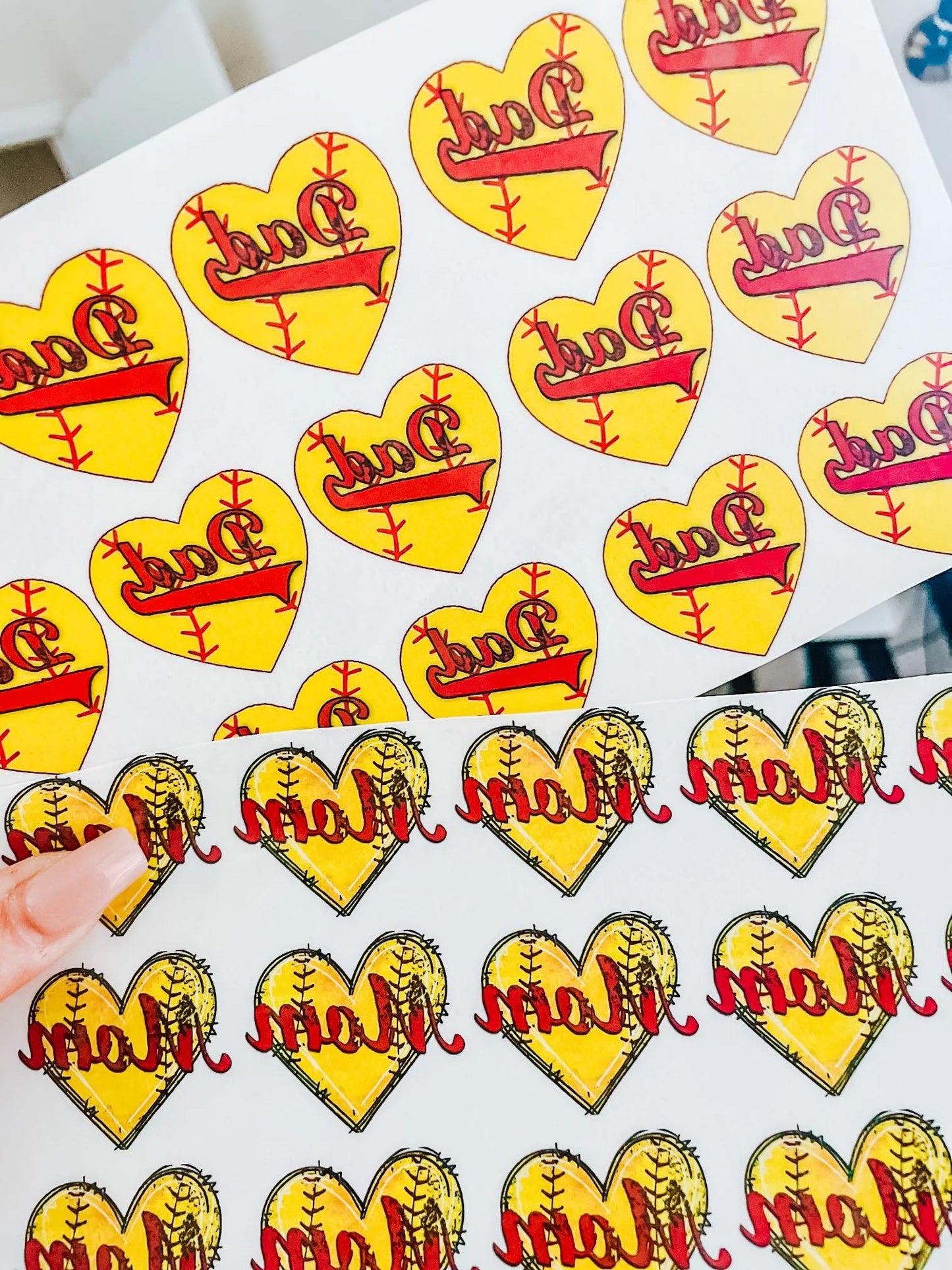Softball Dad Heart Tattoos