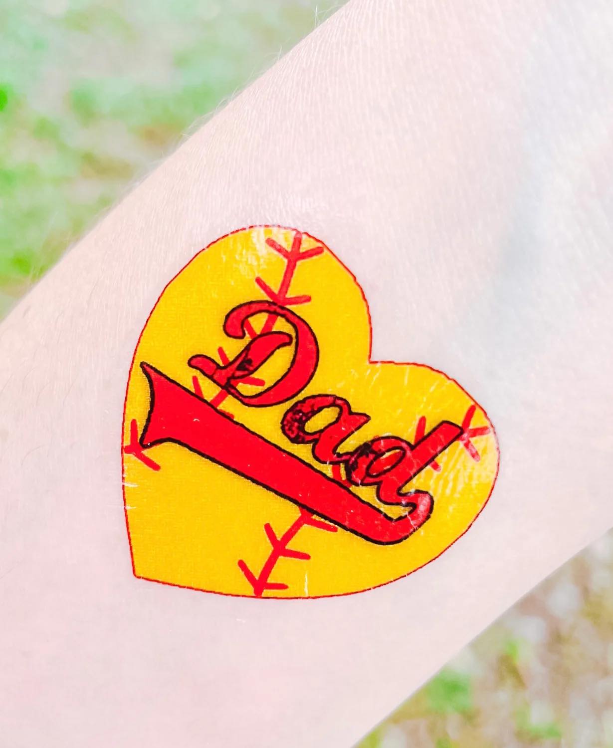 Softball Dad Heart Tattoos