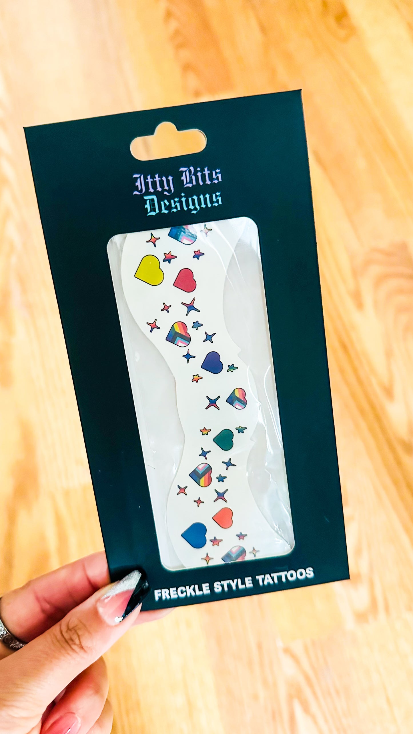Pride Hearts Freckle Temporary Tattoos