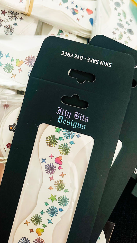 Rainbow Fireworks Face Freckle Temporary Tattoos