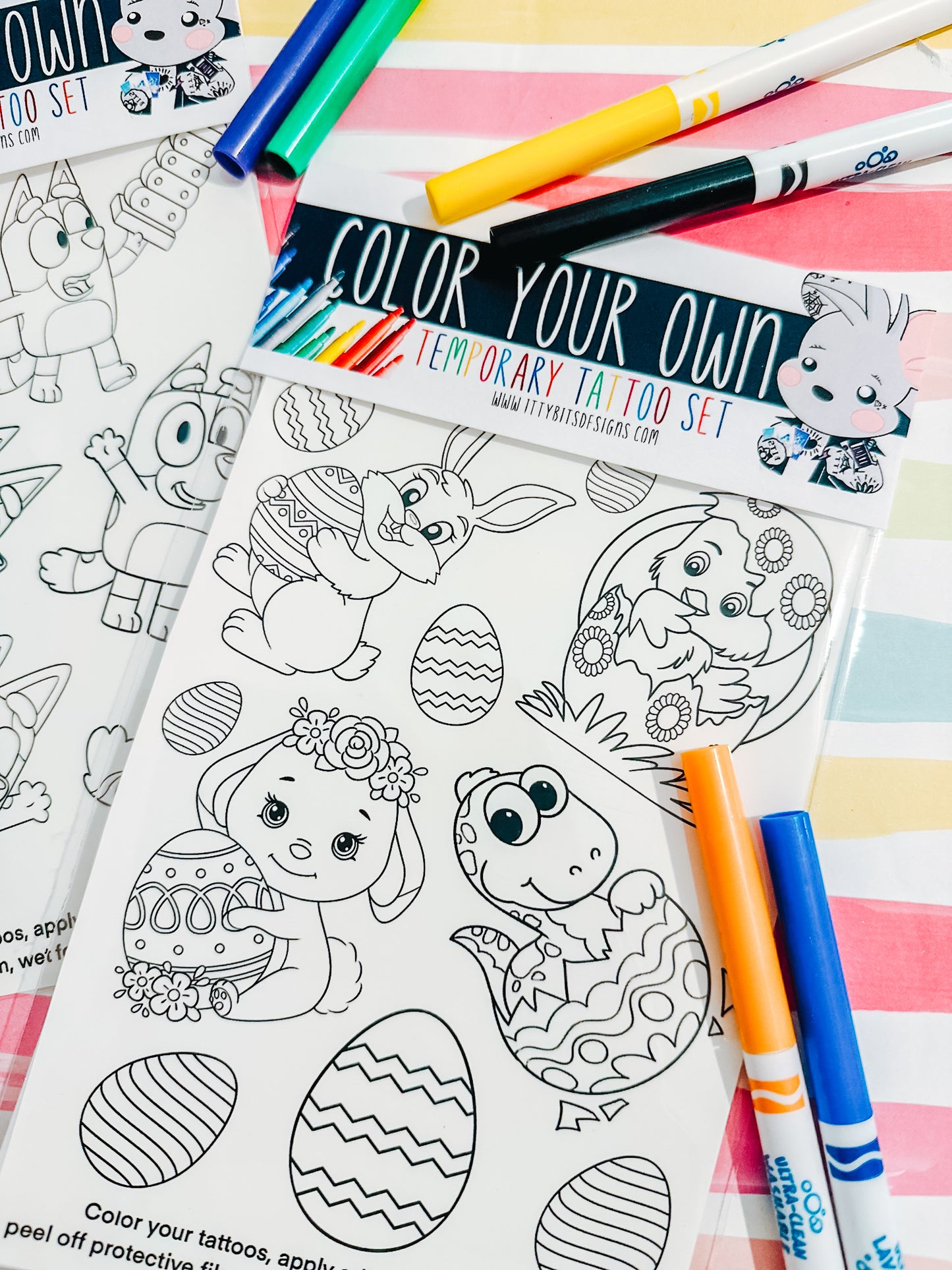 Color Your Own Temporary Tattoos Set - Itty Bits Designs