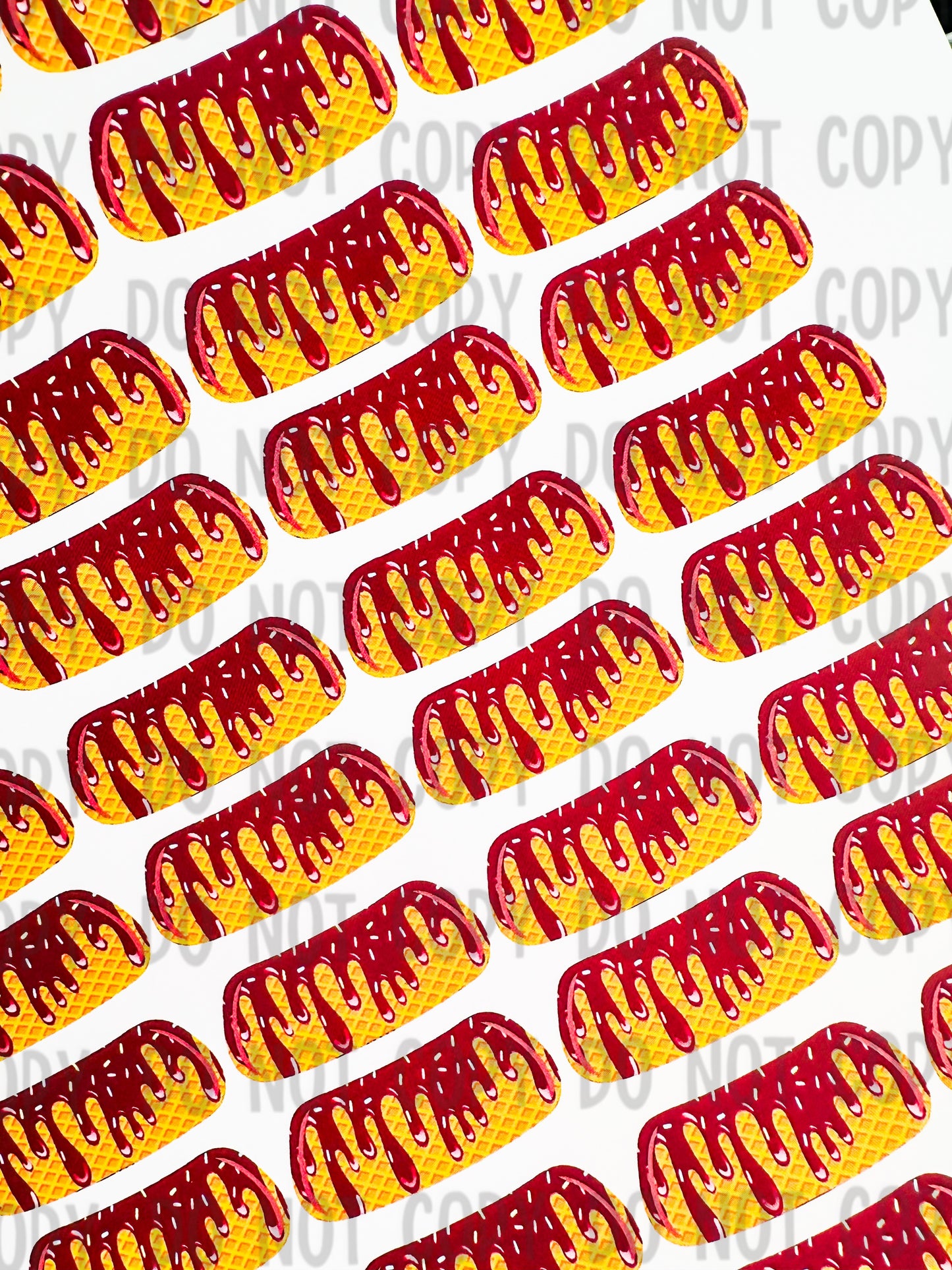 Ice Cream Drip Eyeblack Tattoos - Sheet of 24 Sets - Itty Bits Designs