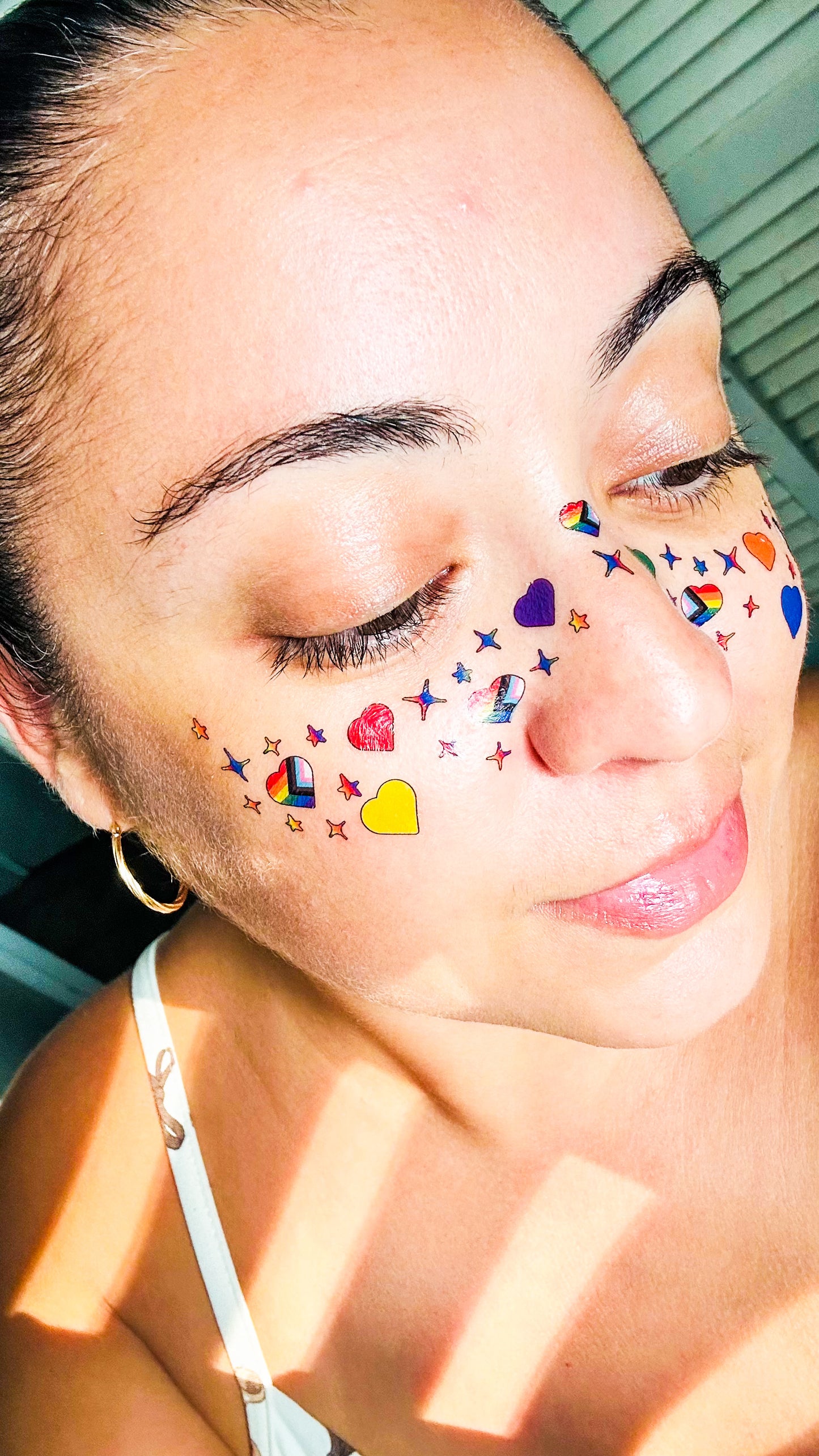 Pride Hearts Freckle Temporary Tattoos