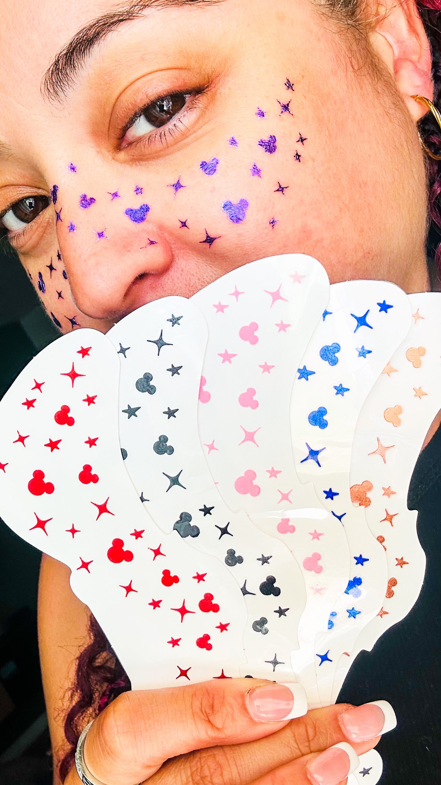 Purple Metallic Face Freckle Temporary Tattoos