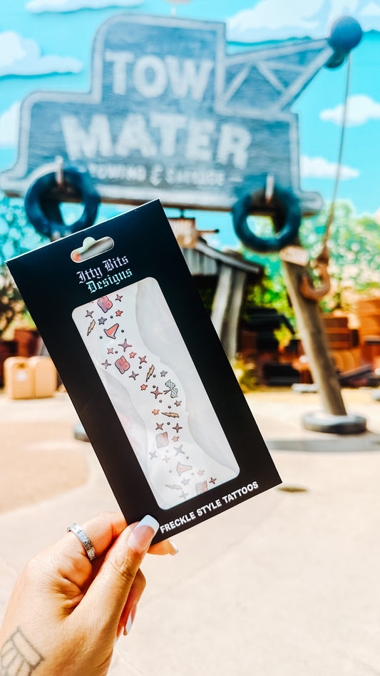 Race Cars Face Freckle Temporary Tattoos