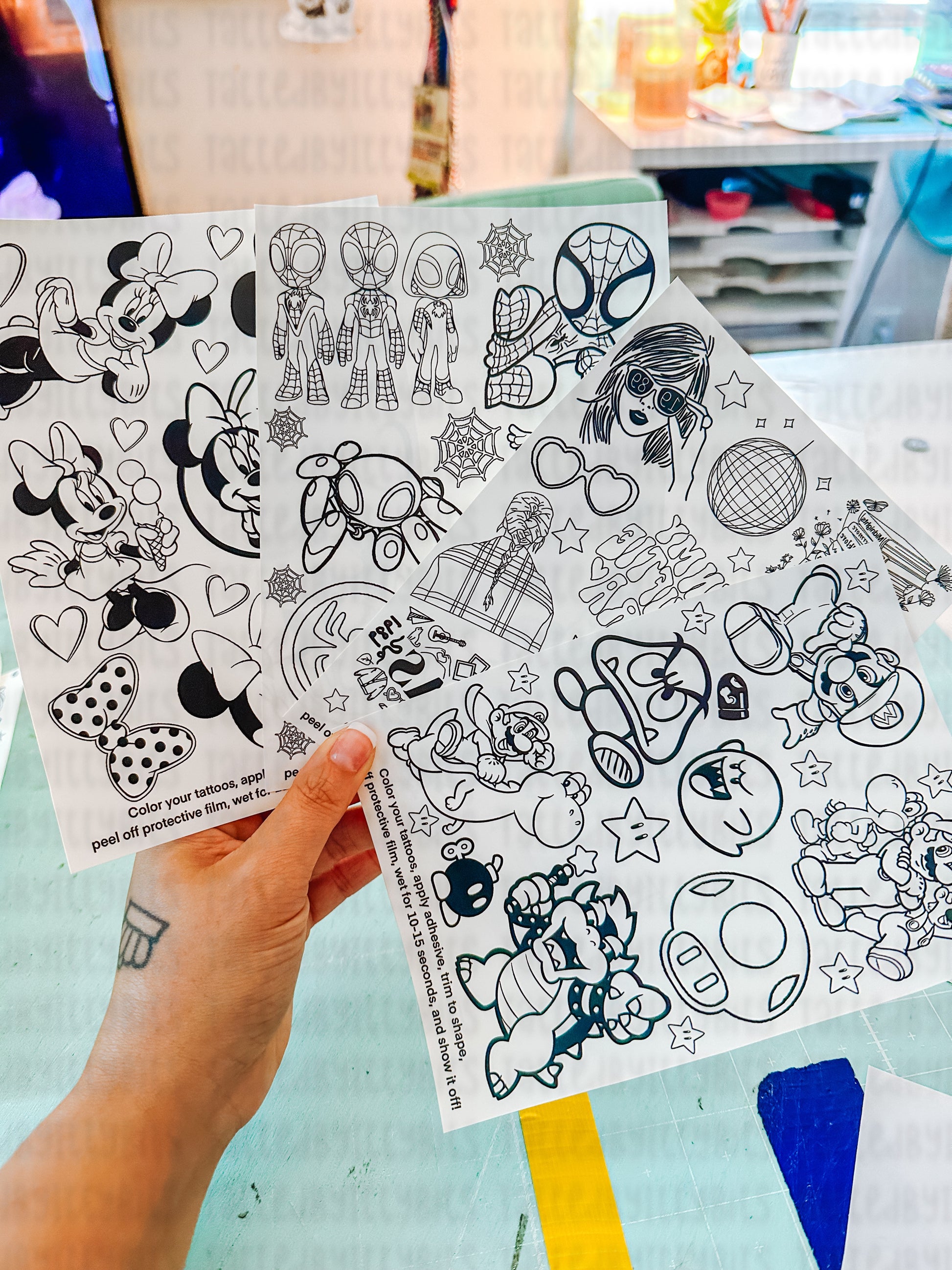 Color Your Own Temporary Tattoos Set - Itty Bits Designs