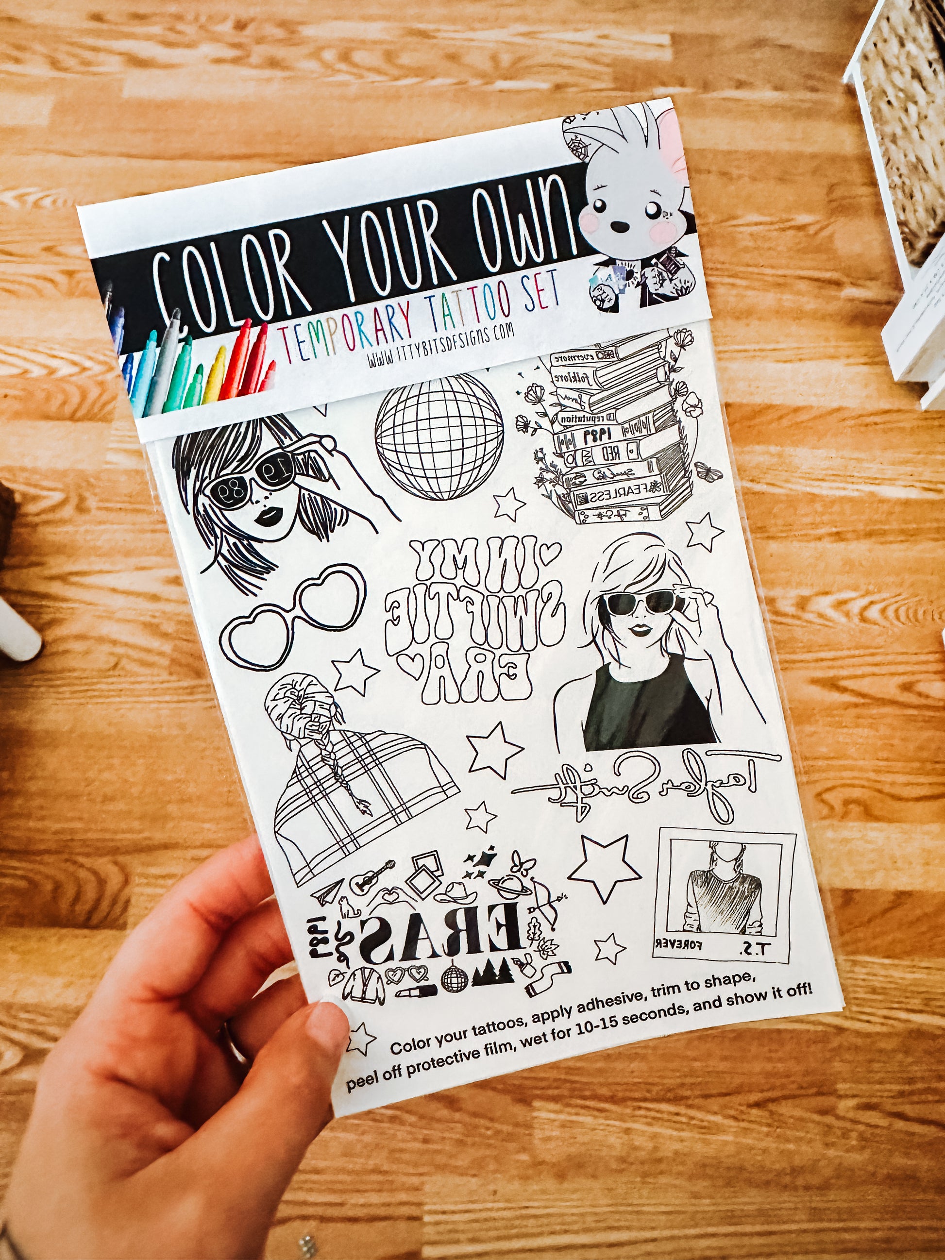 Color Your Own Temporary Tattoos Set - Itty Bits Designs
