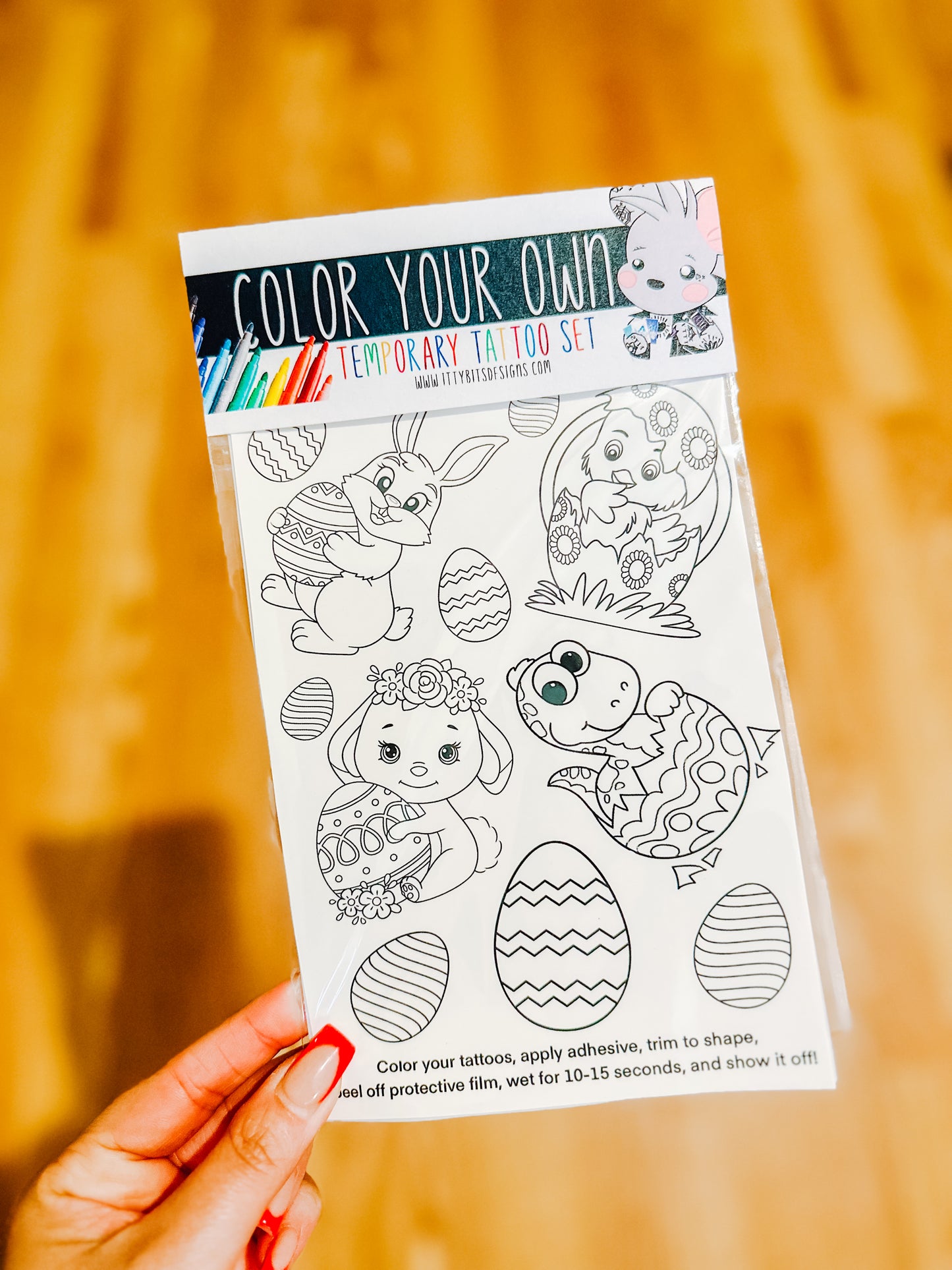 Color Your Own Temporary Tattoos Set - Itty Bits Designs