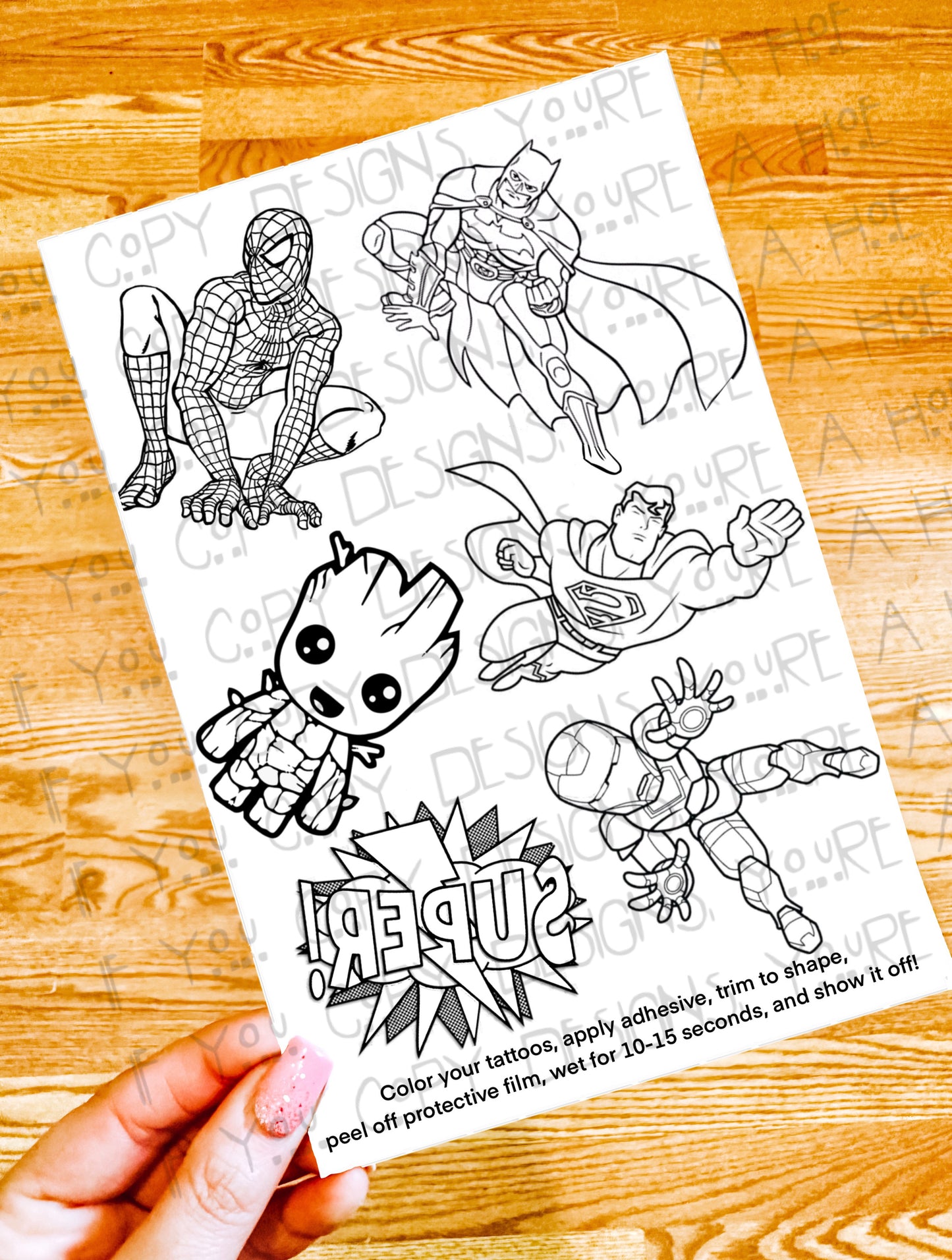 Color Your Own Temporary Tattoos Set - Itty Bits Designs