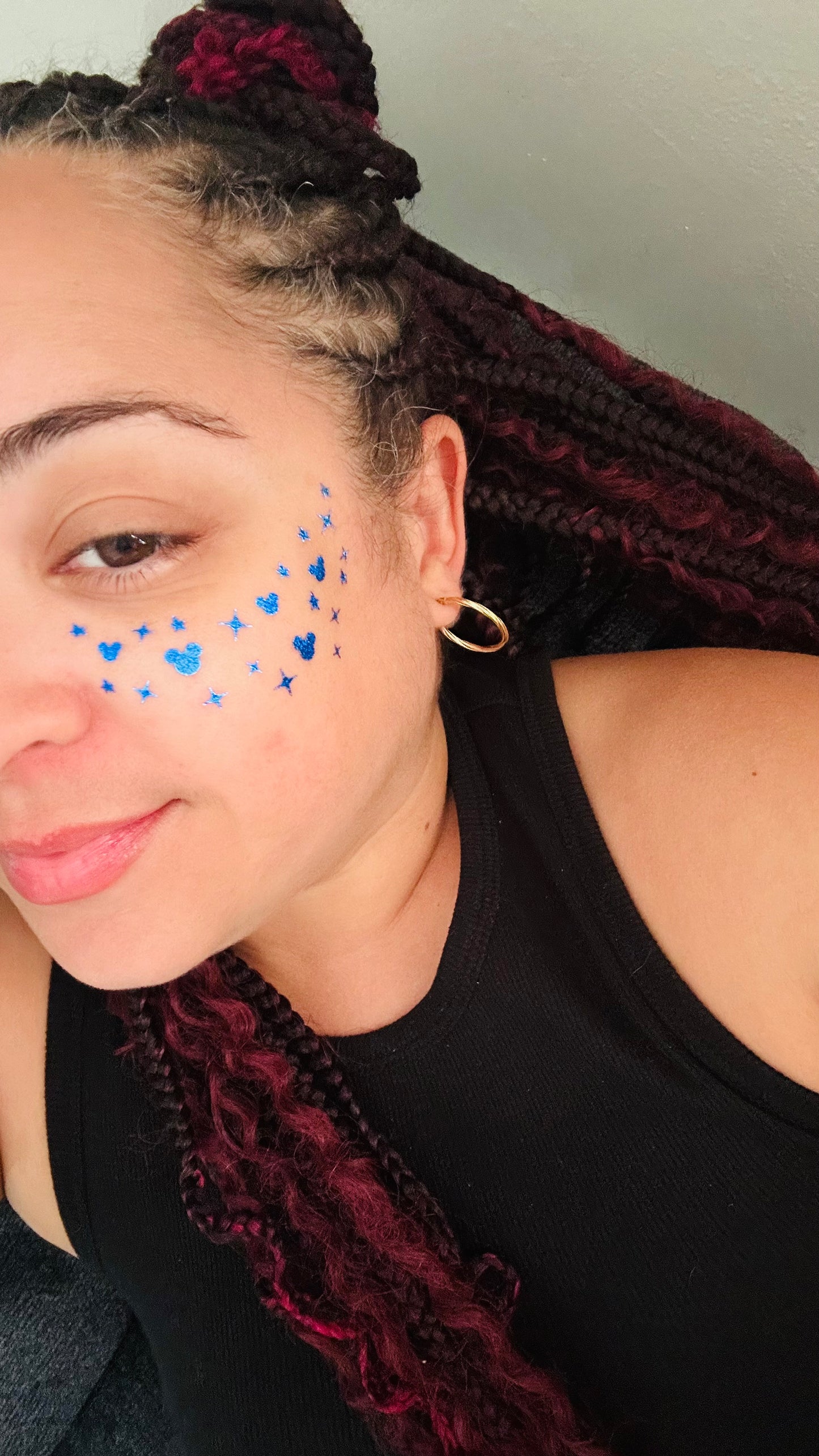 Blue Metallic Face Freckle Temporary Tattoos