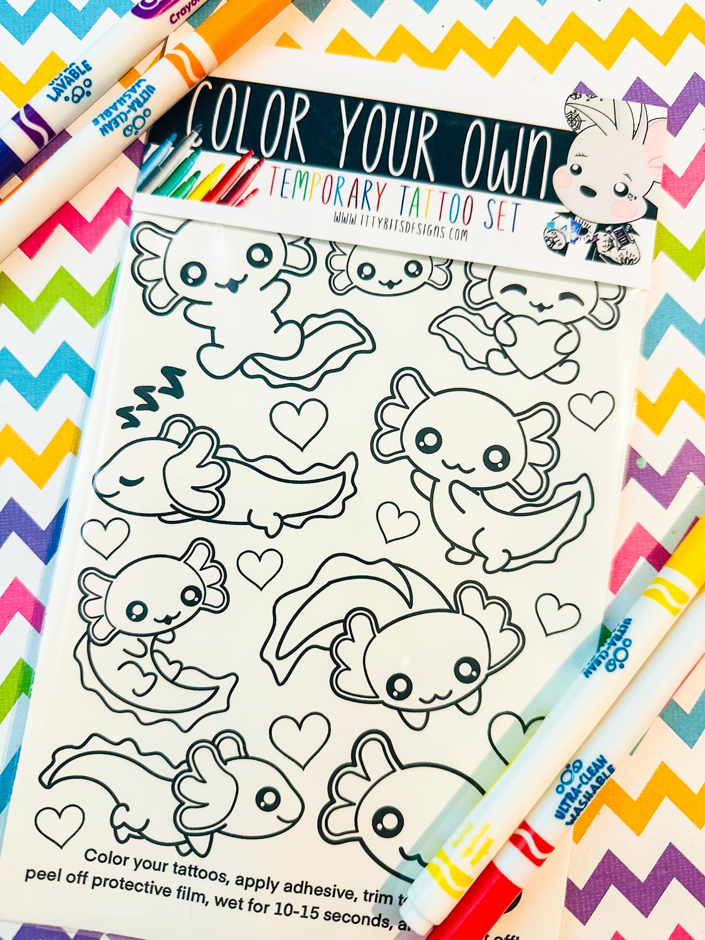 Color Your Own Temporary Tattoos Set - Itty Bits Designs