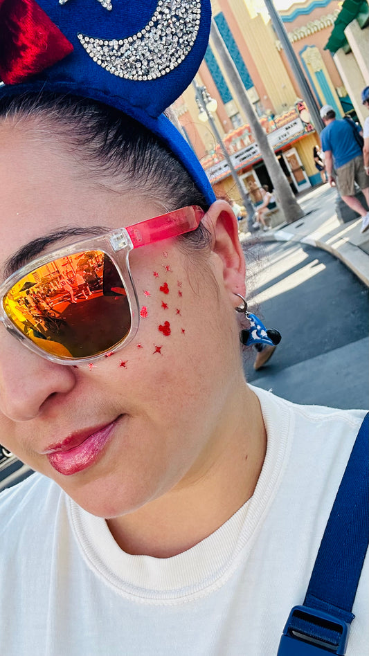 Red Metallic Face Freckle Temporary Tattoos