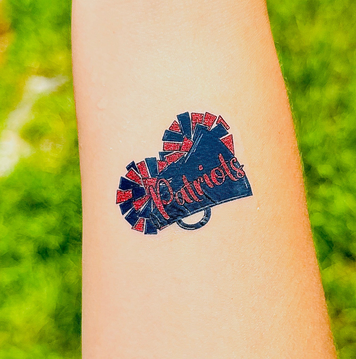 Custom Cheer Megaphone Tattoos - Sheet of 35 Tattoos - Itty Bits Designs
