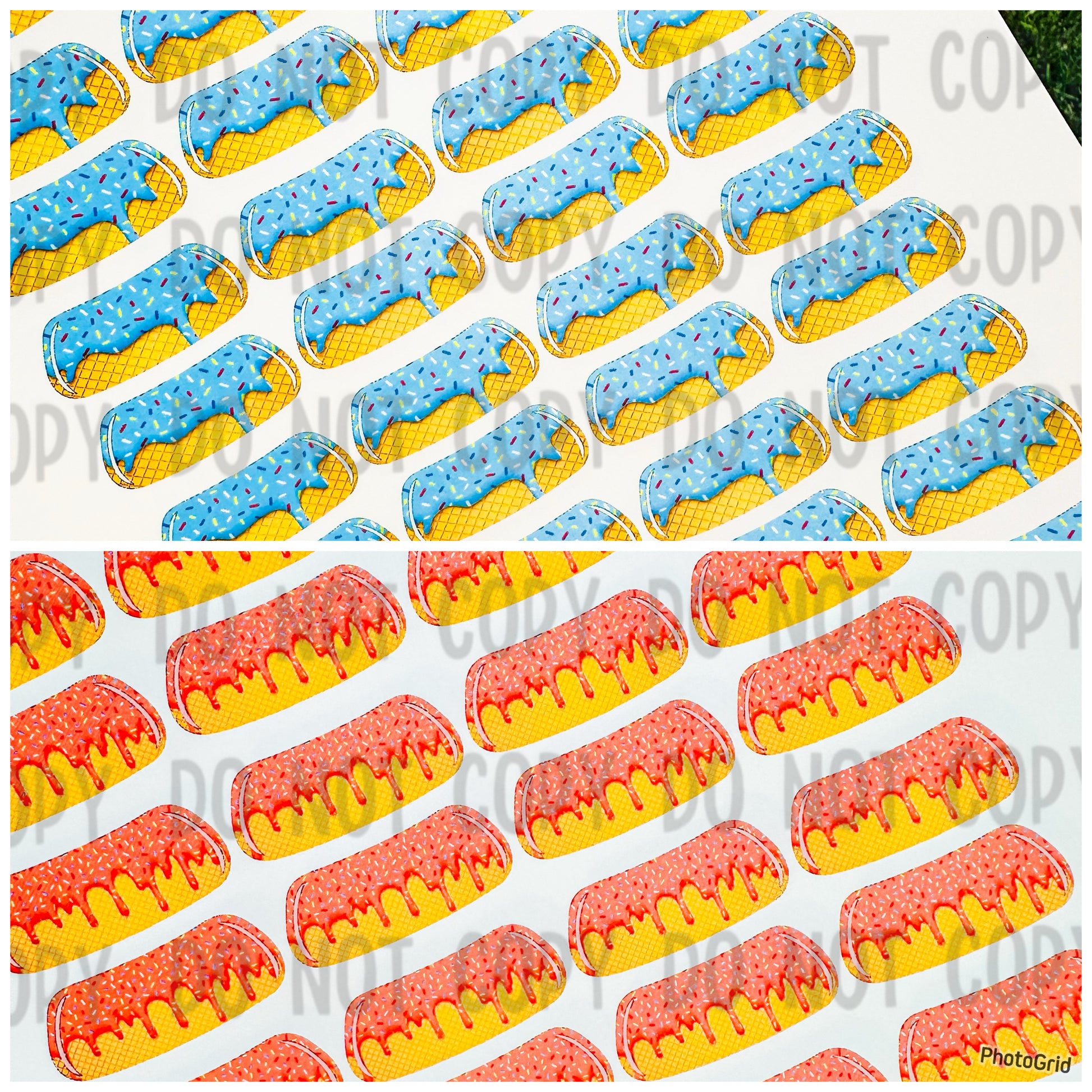 Ice Cream Drip Eyeblack Tattoos - Sheet of 24 Sets - Itty Bits Designs