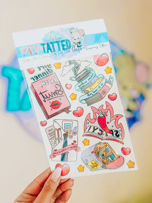 Spicy Bookish Babes Tattoo Set