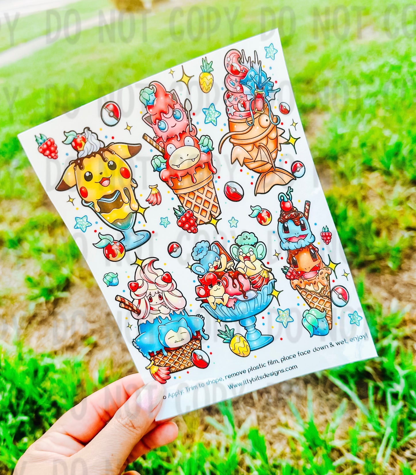 Poke Ice Cream Summer Fun Tattoo Pack