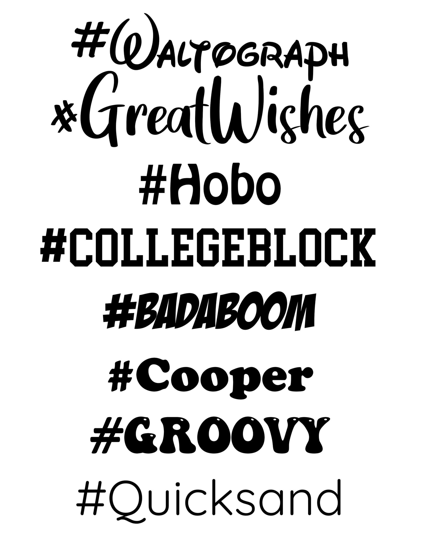 Hashtag Temporary Tattoos - Itty Bits Designs