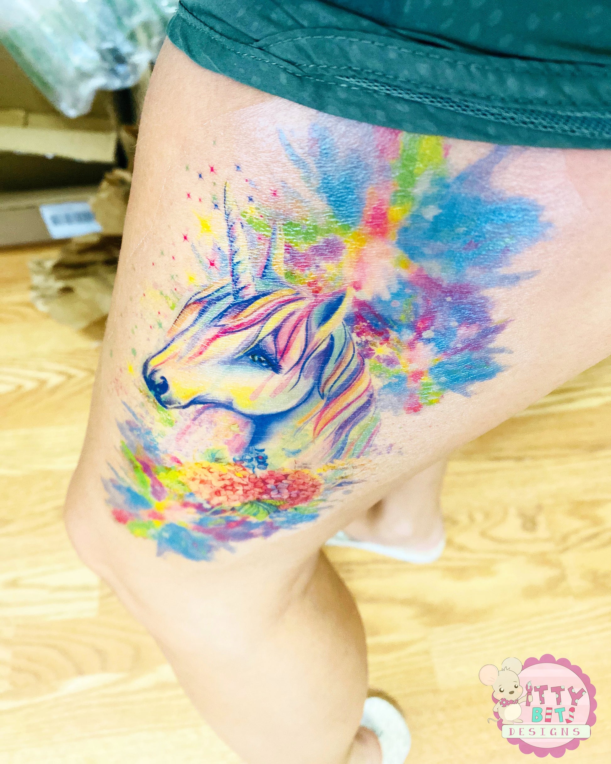 Unicorn Burst Temporary Tattoo - Itty Bits Designs