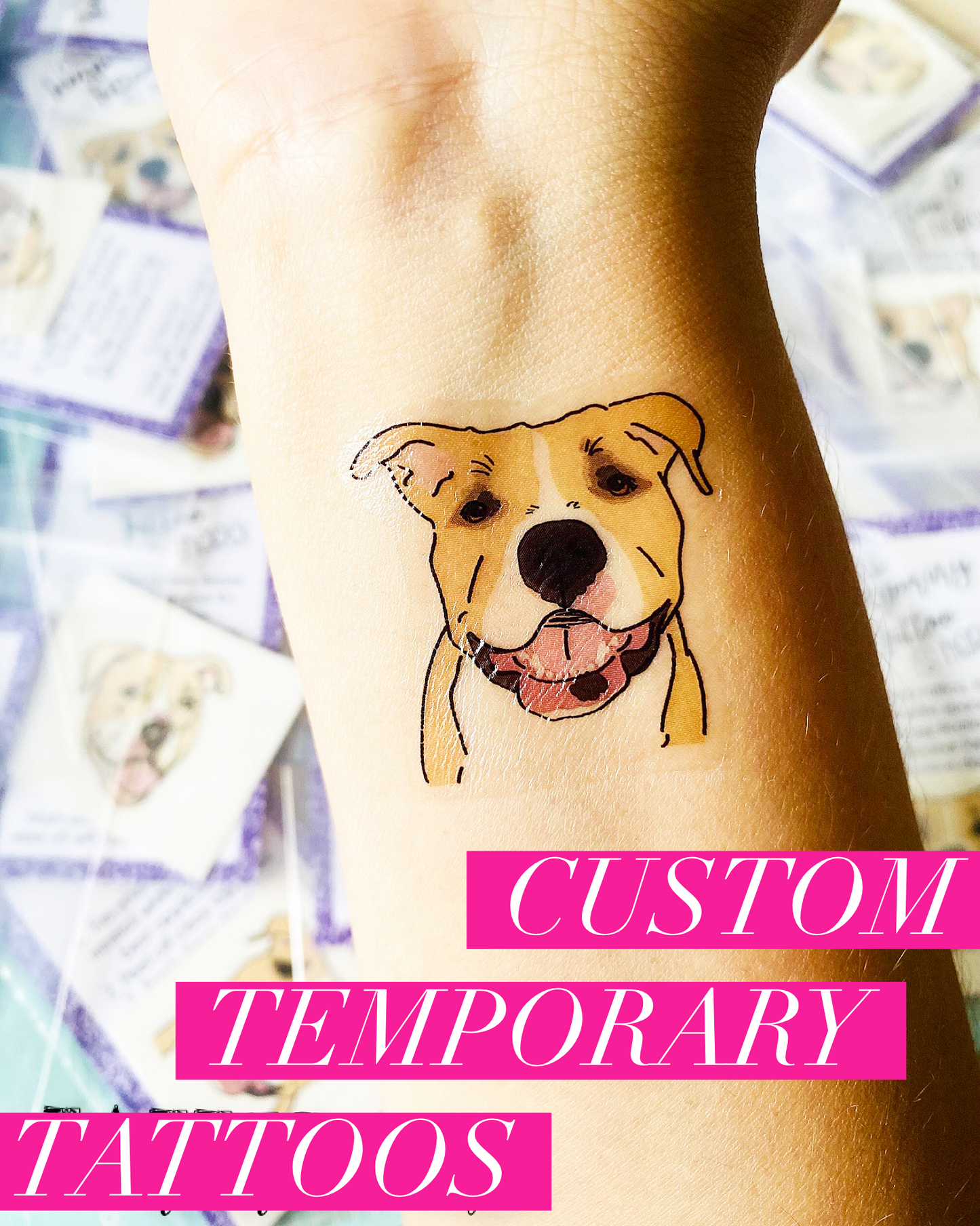 CUSTOM Temporary Tattoos - Set of 25 - Itty Bits Designs
