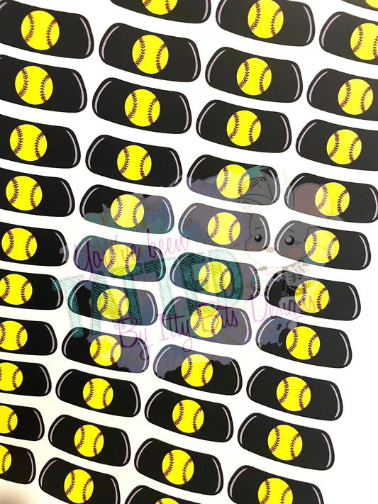 Black Softball Eyeblack Tattoos - Sheet of 24 Sets - Itty Bits Designs