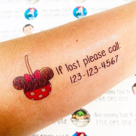 CUSTOM - ANY THEME Contact Phone Number Tattoos - Itty Bits Designs