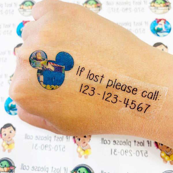 CUSTOM - ANY THEME Contact Phone Number Tattoos - Itty Bits Designs