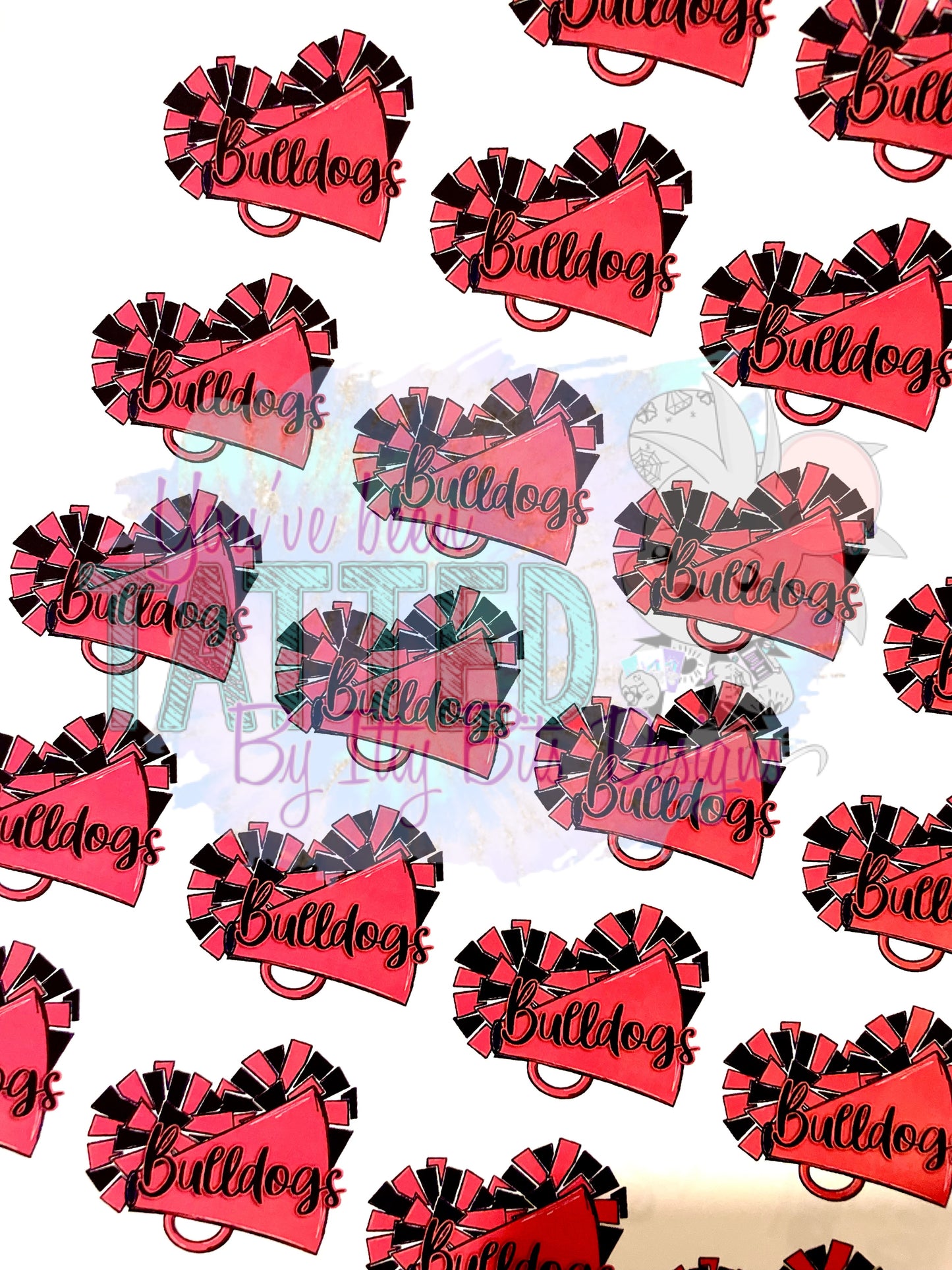 Custom Cheer Megaphone Tattoos - Sheet of 35 Tattoos - Itty Bits Designs