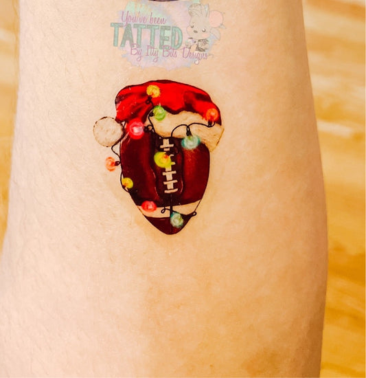 Santa Footballs Tattoos - Sheet of 35