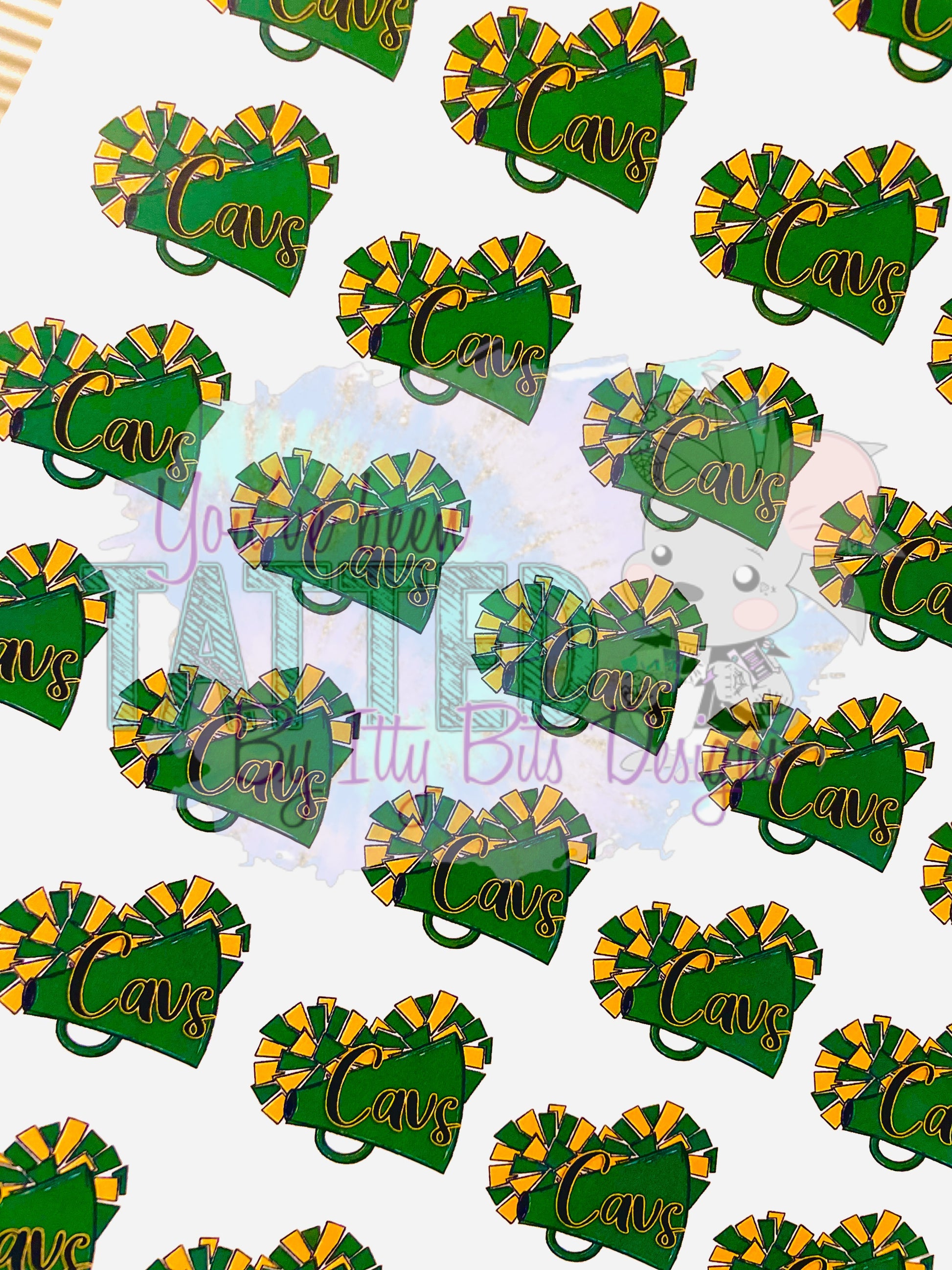 Custom Cheer Megaphone Tattoos - Sheet of 35 Tattoos - Itty Bits Designs