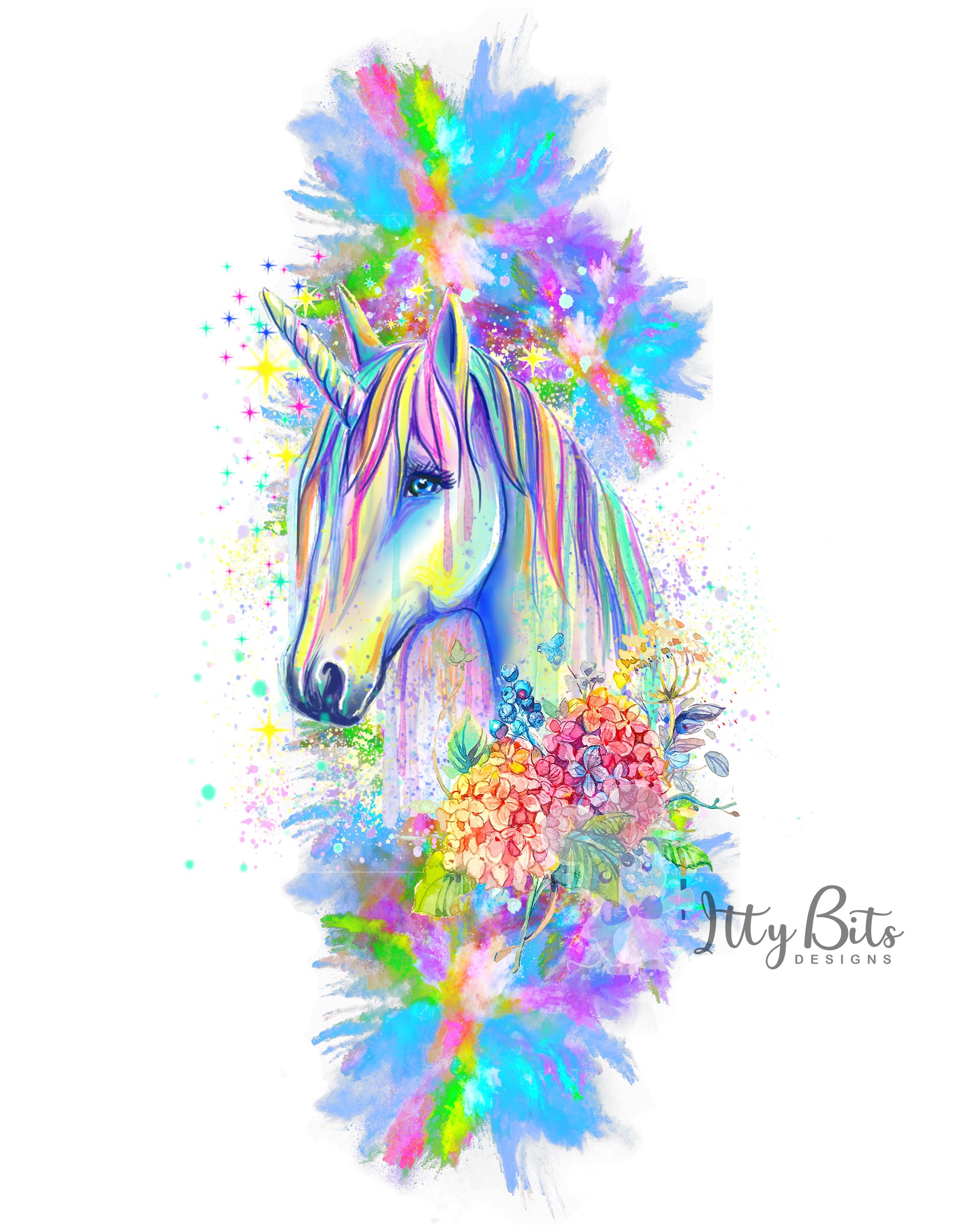 Unicorn Burst Temporary Tattoo - Itty Bits Designs